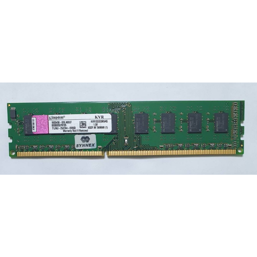 金士頓Kingston 桌上型記憶體 4GB DDR3 1333 KVR1333D3N9/4G 雙面顆粒 終身保固