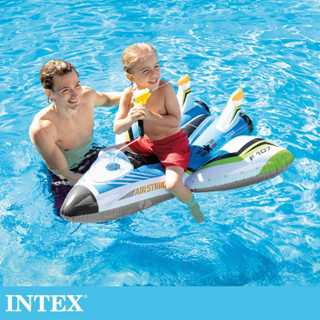 【INTEX】水槍飛機座騎/浮排/泳圈 117*117cm(57536NP)-藍/紅騎士 15130610/1