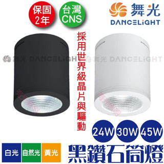 附發票【2年保固】舞光【LED 黑鑽石筒燈 45W 30W 24W】吸頂燈 投射燈 工業風 車庫