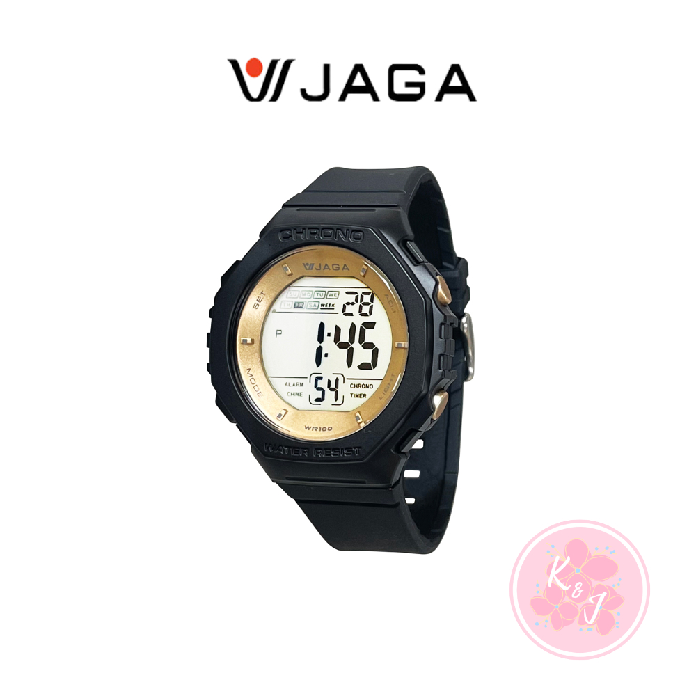 【JAGA捷卡】K&amp;J SHOP 冷光電子錶 Digital Watch  台灣廠商 學生 當兵 防水 潛水 M1135