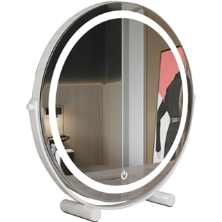蝸居/WJU 免安裝梳妝臺鏡子可調節化妝鏡led帶燈可旋轉360度宿舍用女補光美妝鏡子
