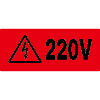 X020-1 220V 電壓標籤 3.5x1.5cm反銀龍+亮膜貼紙 庫存現貨出清 單張零售 [ 飛盟廣告 設計印刷 ]