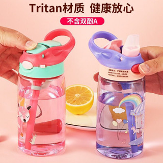 【現貨】 Tritan 食品級 兒童吸管杯 學飲杯 寶寶 水壺 幼兒園 耐摔杯 學生 便攜 杯子 可愛