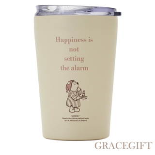 【Grace Gift】迪士尼小熊維尼款幸福不設限不鏽鋼保溫杯