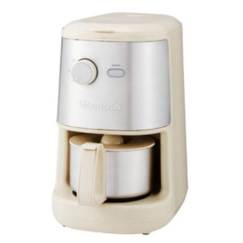 Vitantonio VCD-200B-I 自動研磨悶蒸咖啡機 奶油白