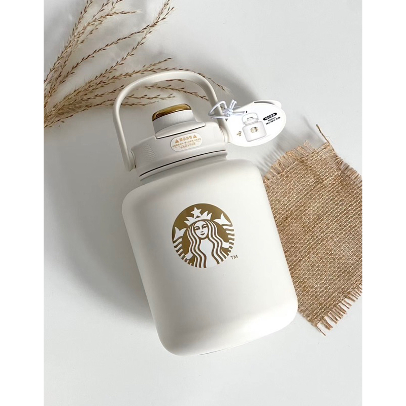 星巴克 Starbucks 白色鈴蘭 不鏽鋼保溫杯 保冰 水壺 奶白色 奶茶色 大容量吸管杯 玻璃陶瓷馬克杯純白可愛