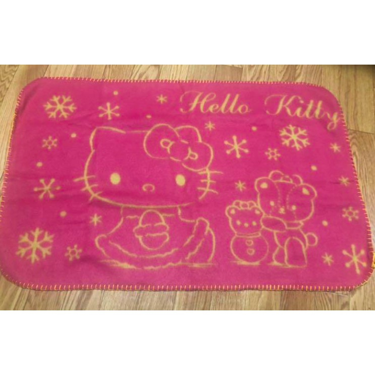 全新 正品 Hello Kitty 凱蒂貓 毛毯 小被子 粉色 雪花 企業 聯名 非賣品 冷氣毯 沙發毯