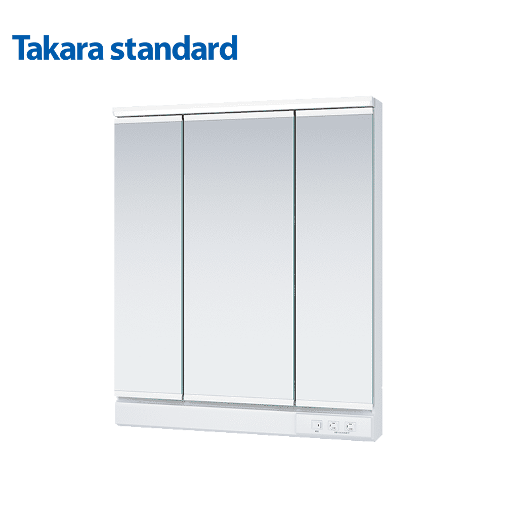 【CERAX洗樂適衛浴】TAKARA日本LED三面收納鏡櫃75CM、照明、化妝鏡櫃(SAM-075M3AHYEA-1)