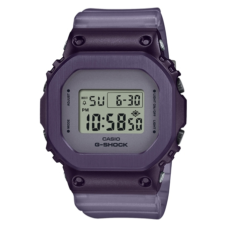 【CASIO】G-SHOCK 經典5600系列女版 迷霧紫 不鏽鋼殼x樹脂錶帶 GM-S5600MF-6 台灣公司貨