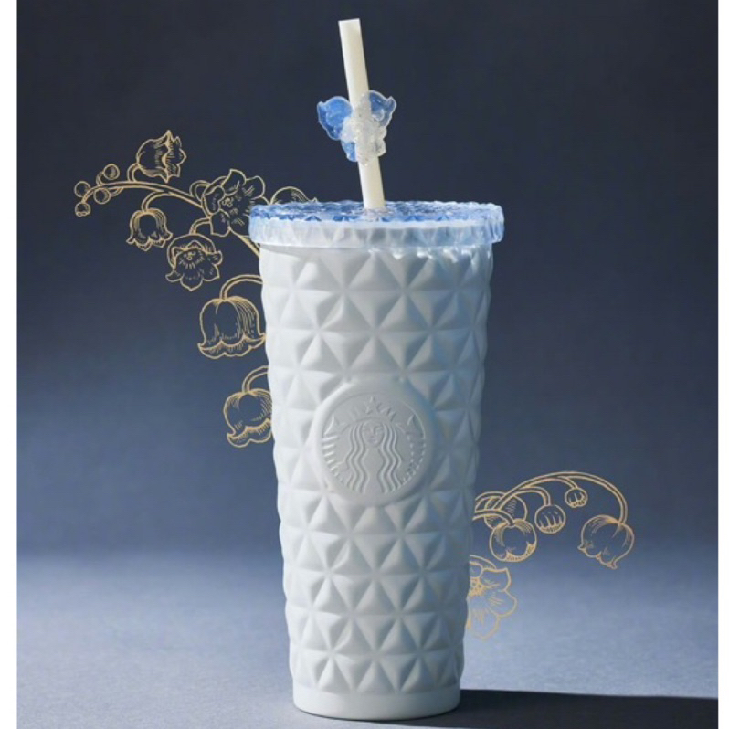星巴克 Starbucks 2023白色鈴蘭 不鏽鋼吸管杯 保冰保溫 浪漫優雅愛心紫色 水壺 冰爆杯stanley