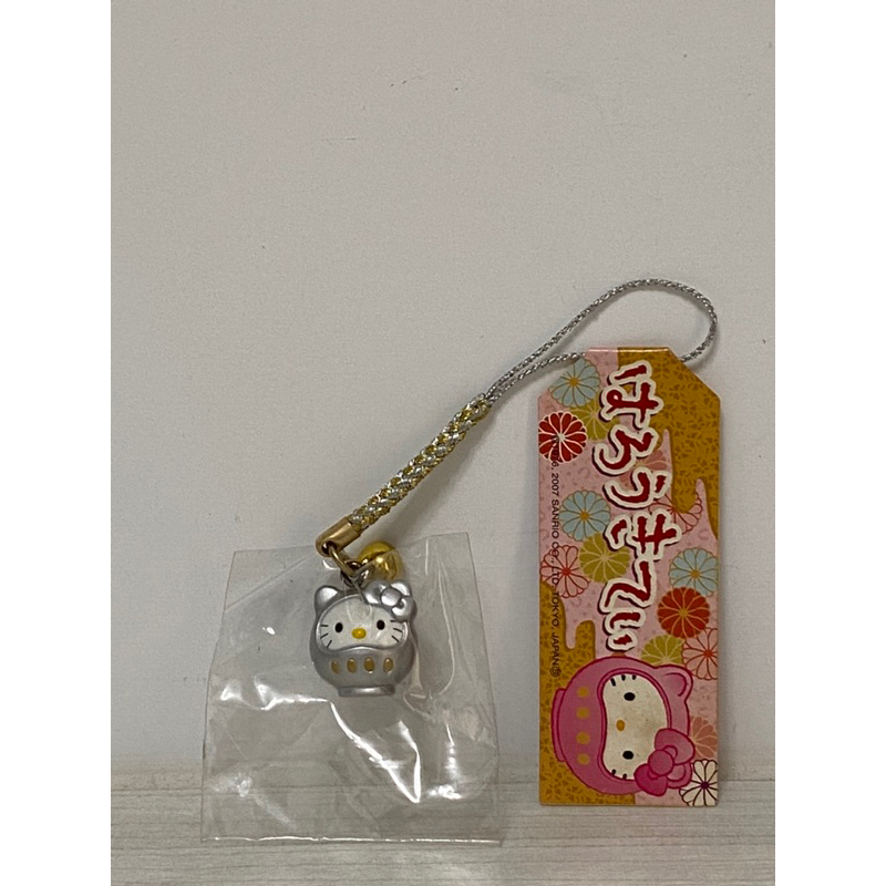 特價出清 日本地區限定販售 Hello Kitty 銀色福神造型鈴鐺吊飾