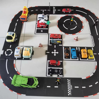 🔶現貨在臺🔶 新品 兒童城市交通軌道拼圖 小汽車3D立體平圖玩具 軌道拼圖 益智拼圖 交通拼圖 城市軌道交通