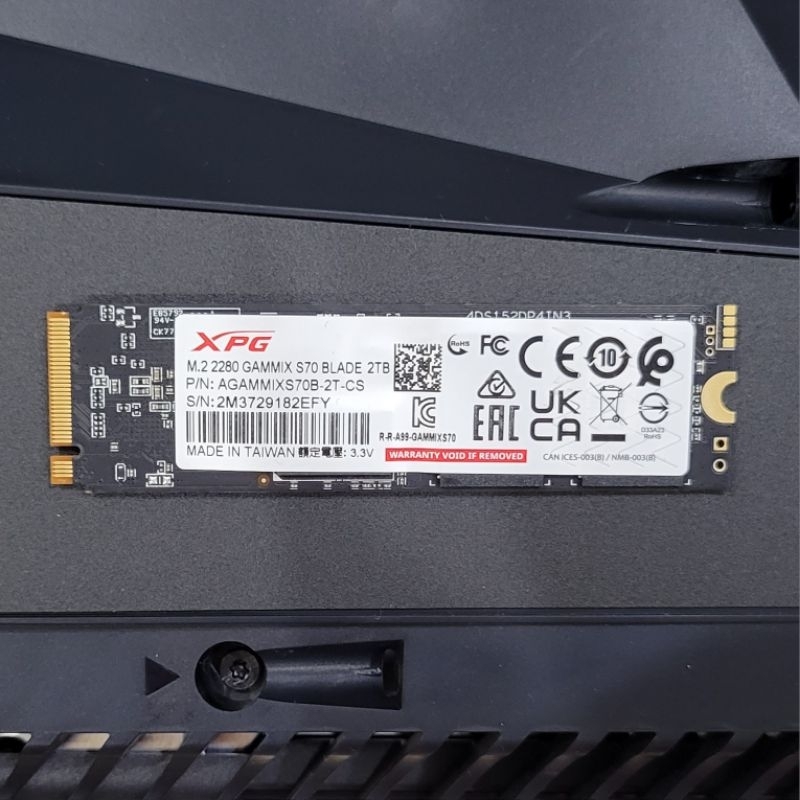 ADATA威剛XPG GAMMIX S70 BLADE 2TB Gen4x4 PCIe SSD固態硬碟 PS5專用散熱片