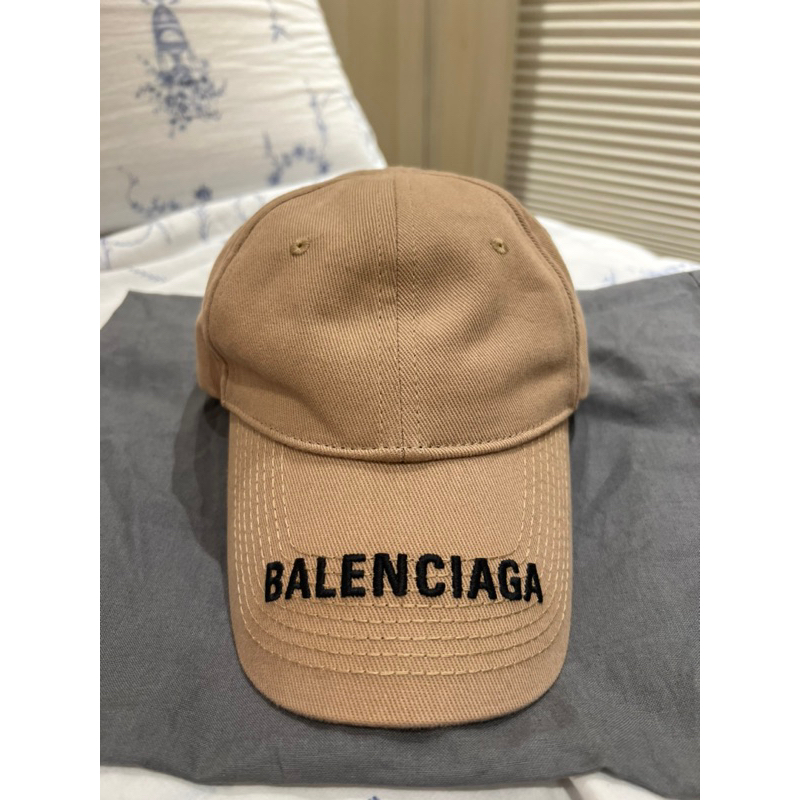 BALENCIAGA Logo 巴黎世家 老帽 棒球帽 潮帽 帽子 裸色 米色