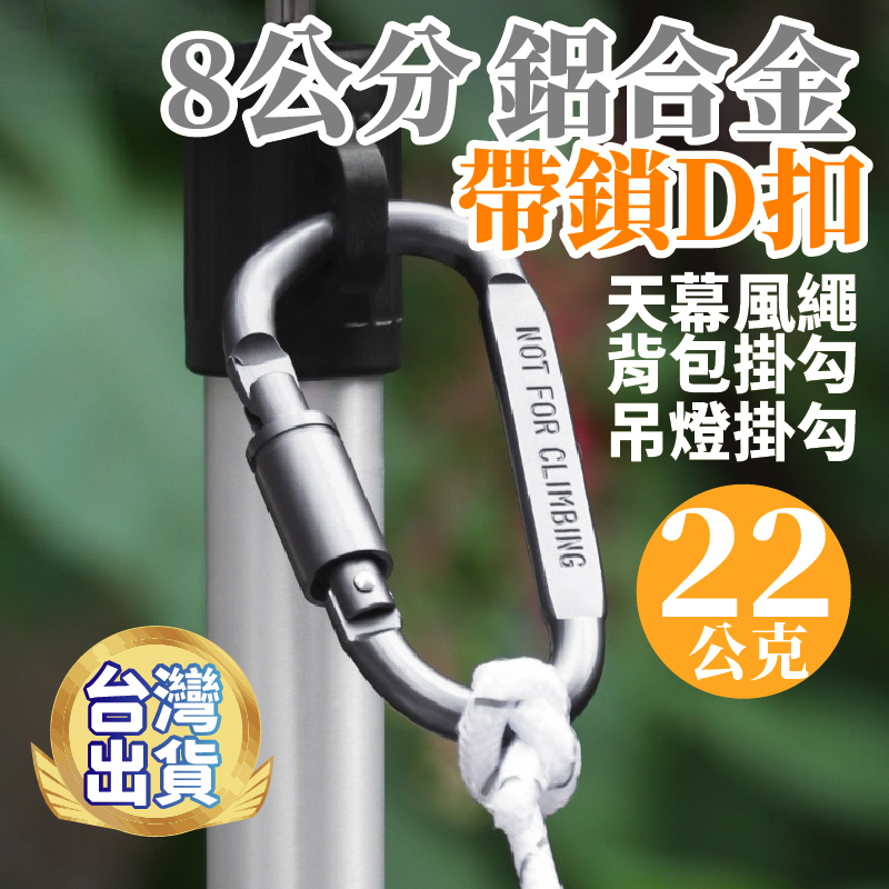 鋁合金D型扣環 鑰匙扣 水瓶扣 螺帽扣 登山扣 D扣 快掛 掛扣 帶鎖鋁合金登山扣
