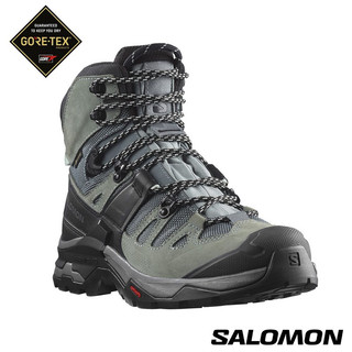 Salomon 女 QUEST 4 Goretex 高筒登山鞋 石板灰/騎兵綠/乳白藍綠
