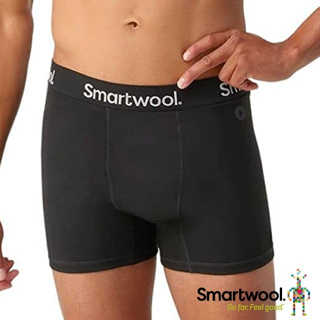 【美國 SmartWool】男款 美麗諾羊毛控溫四角內褲.平口內褲.吸濕透氣貼身內著.衛生褲_黑_SW016996