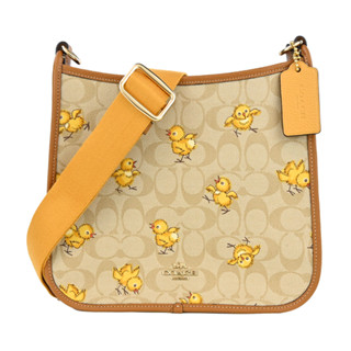 coach dempsey立體馬車logo小雞印花緹花拼接皮革斜揹包｜100%原廠真品｜js maxx官方旗艦館