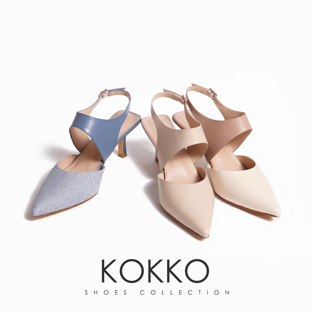 KOKKO約會款顯瘦感高包覆性鞋帶跟鞋