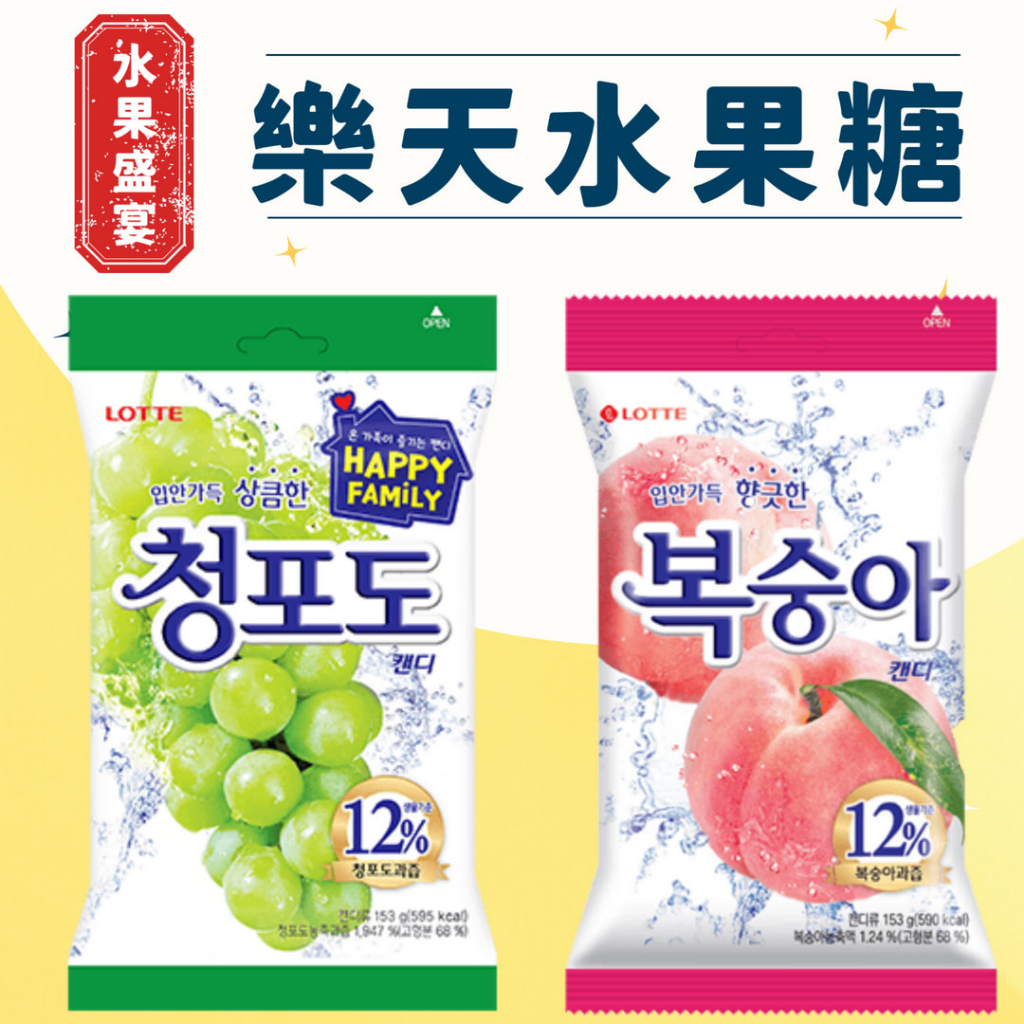 韓國 LOTTE 樂天 青葡萄糖果 水蜜桃風味糖果  153公克