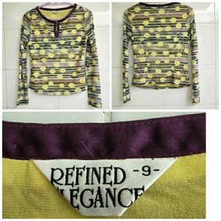 REFINED ELEGANCE條紋紫色彈性上衣-9（230423）♥更多好商品⏩賣場