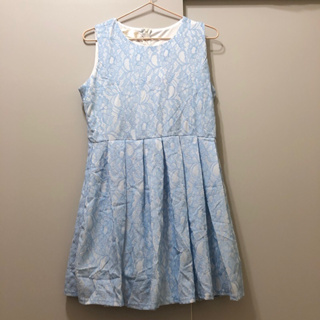 全新 YOCO無袖水藍蕾絲洋裝
