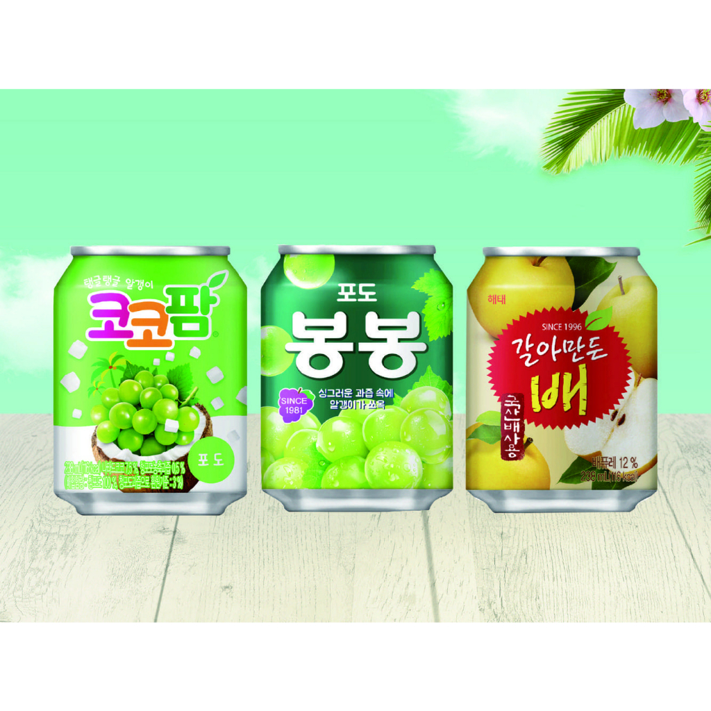 【Mumu】現貨 韓國 產地直送 HAITAI 海太 樂天 東遠 水梨汁 青葡萄汁 果汁 飲料