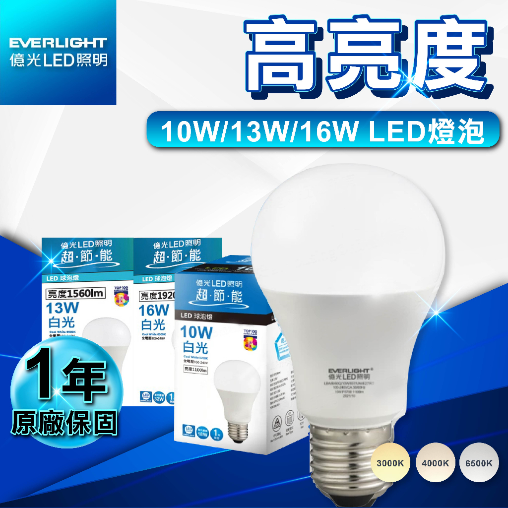 現貨免運｜最新版｜億光 LED 燈泡 10W 13W 16W 球泡燈 超節能 高亮度 無藍光 E27燈泡