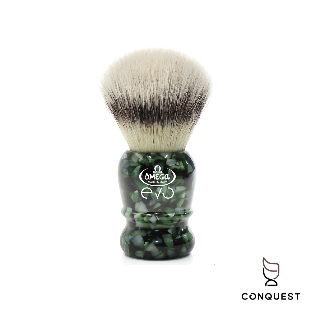 【CONQUEST】義大利 Omega EVO 2.0 E1860 shaving brush 高端刮鬍刷 迷彩綠碎石