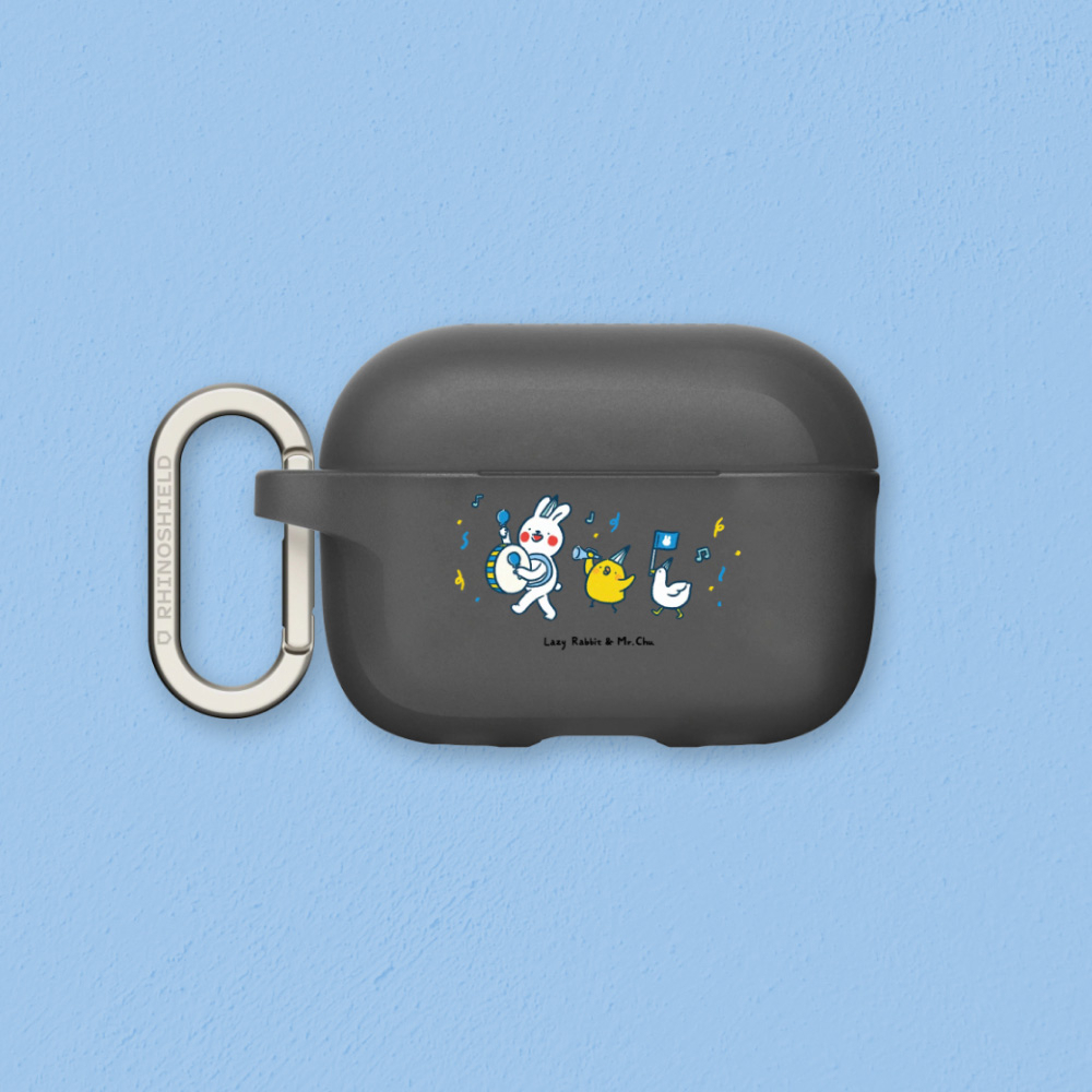 犀牛盾 適用Airpods 4/3/2/1/Pro/Pro 2 防摔保護殼∣懶散兔與啾先生系列/music!