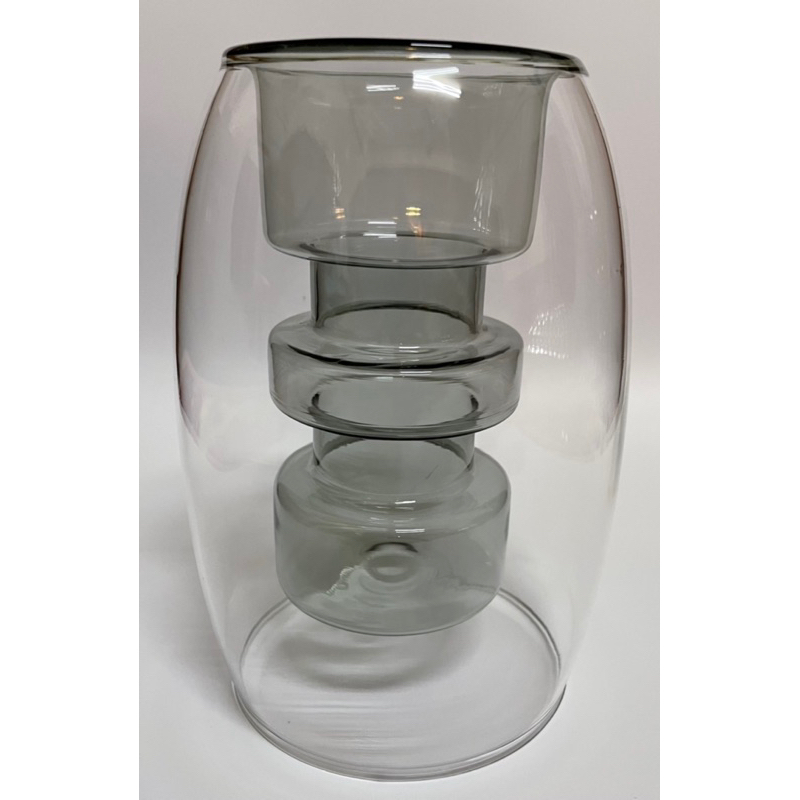 雙層玻璃 透明花瓶 桌面 擺飾 居家裝飾 花瓶 花器 二手僅擺件用