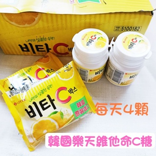 滿額免運🥇韓國 Lotte 樂天維他命C糖果 VC 檸檬糖 17.5g盒裝 65g罐裝 隨身攜帶