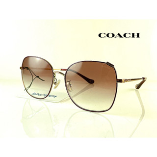 ☆高雄眼鏡站☆全新正品 COACH 太陽眼鏡 HC7133 94038D57 淺金滾紅色線圈