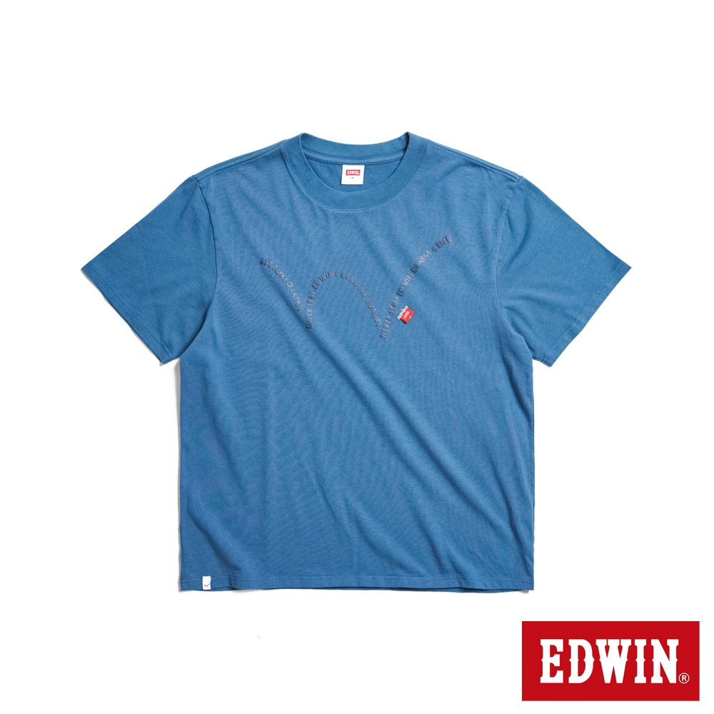 EDWIN 寬版大W短袖T恤(灰藍色)-男款