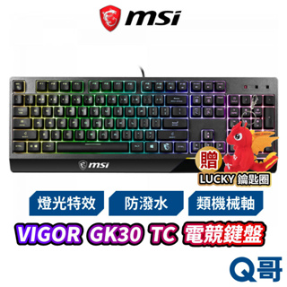 MSI 微星 Vigor GK30 TC 電競鍵盤 類機械軸 RGB 電競鍵盤 熱鍵控制 防潑水 導水孔 MSI12