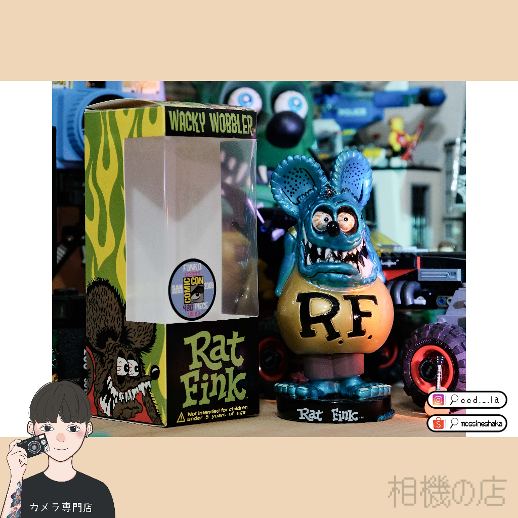 《當日速發》限時折扣 藍色 電鍍版 芬克老鼠 🐭 RF Rat Fink 搖頭 公仔 玩具 擺件 美式文化