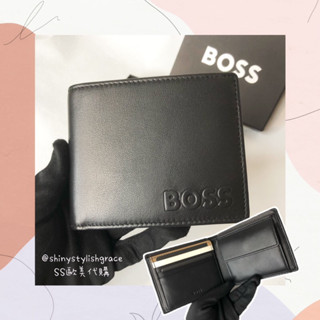 【SS】🔥現貨🔥Hugo Boss 標誌Logo男短夾附零錢袋 男皮夾 三折短夾