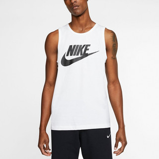 NIKE 男 運動背心 慢跑 無袖 NSW TANK ICON FUTURA 運動背心 白色 AR4992101