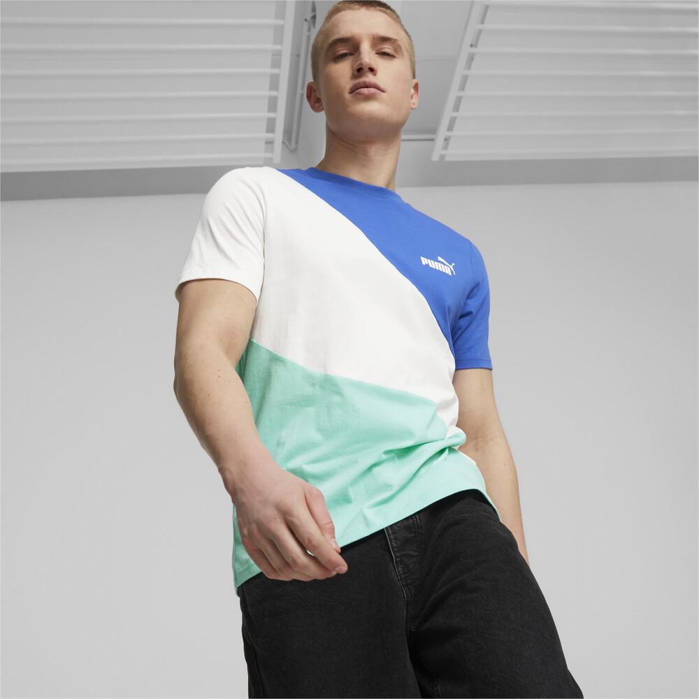 PUMA 短T 基本系列 POWER CAT 白藍綠 短袖 T恤 男 67338002