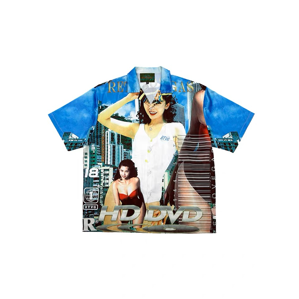 【ZYC】RETROVEGAS RTVG - 都市麗人 邱淑貞 復古港風 古巴領 美式 嘻哈 街頭 短袖 襯衫