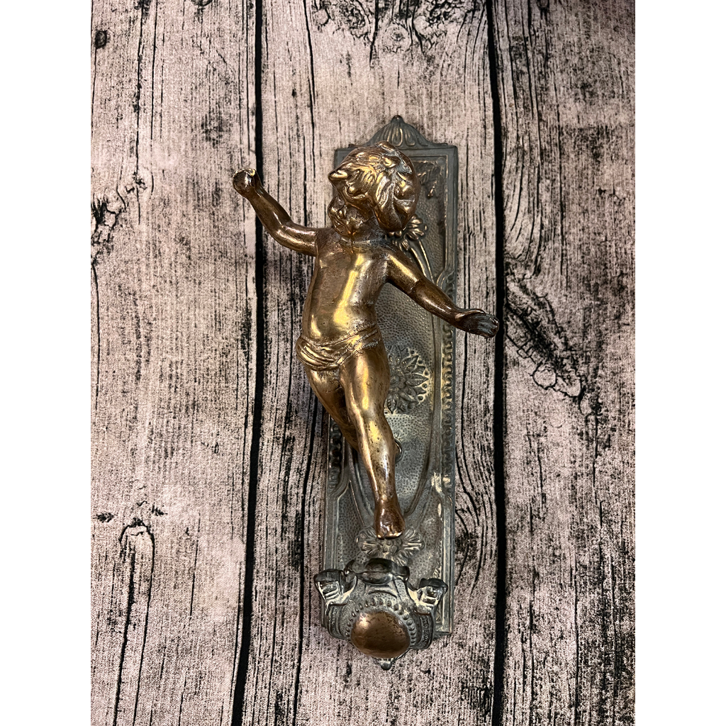 #19世紀 法國古董黃銅天使雕塑掛飾 #023057