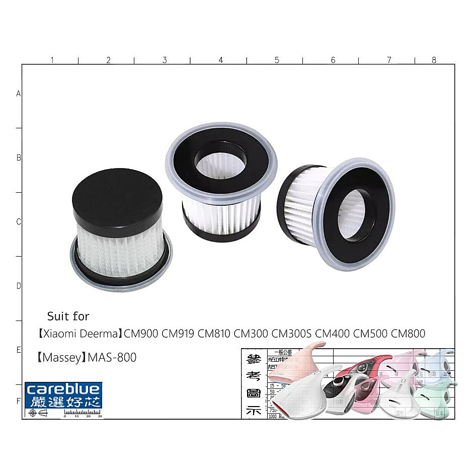 3入 現貨 適 美國Massey 紫外線真空除螨 MAS-800 塵螨機 濾網 含密封墊圈 副廠
