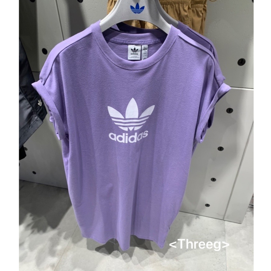 Threeg💫ADIDAS OG ADICOLOR 連身洋裝 長版 棉質 舒適 寬鬆 紫色 女款 IC5482