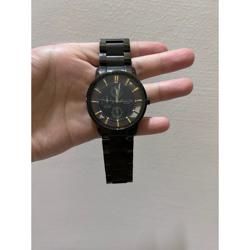 Kenneth Cole 男士 KC9222 多功能透明經典黑鋼手錶 時尚錶 休閒錶 正式手錶 可面交