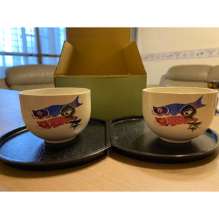🎏日式和風鯉魚旗茶杯一組（附託盤 ）