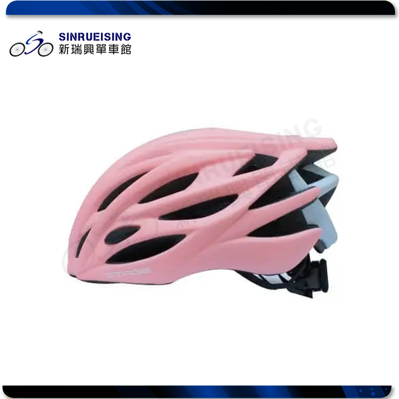 【新瑞興單車館】STAGE 輕量自行車安全帽 一體成型 Roady 消光粉紅 #JE1159