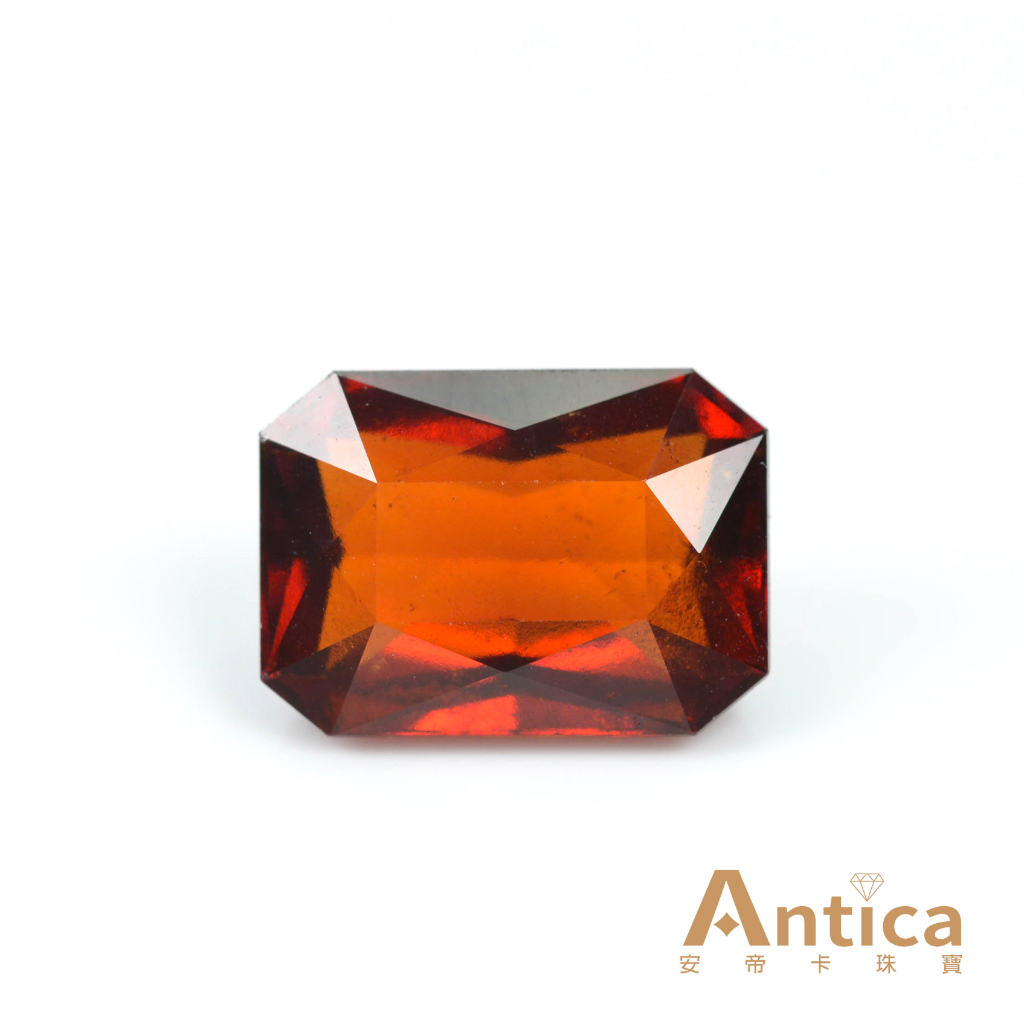 [ANTICA] 鈣鋁榴石 桂榴石 10.37克拉 橘色 紅色 長方 莫三比克 hessonite 經理推薦）安帝卡珠寶