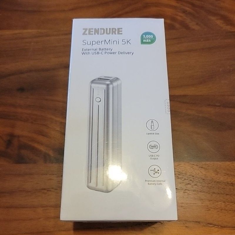 [全新現貨, 特價優惠] Zendure SuperMini 5K 口紅尺寸 PD快充行動電源 5000mAh 銀色