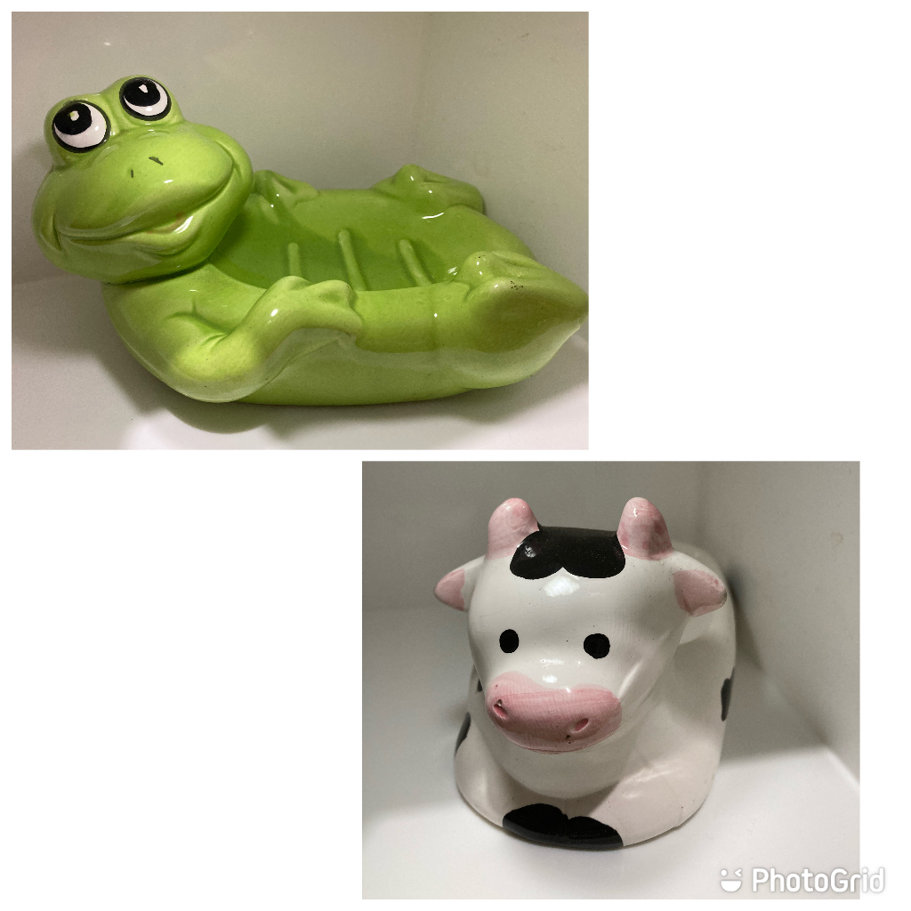 動物肥皂架 肥皂盒 陶瓷 青蛙 奶牛