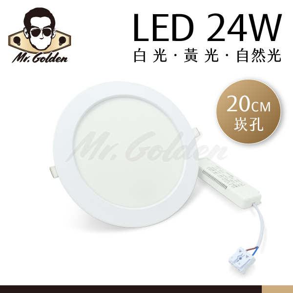 【購燈先生】附發票 大友照明 LED 24W 鋁製崁燈 嵌孔20cm (白光/黃光/自然光) 嵌燈 崁燈 LED崁燈